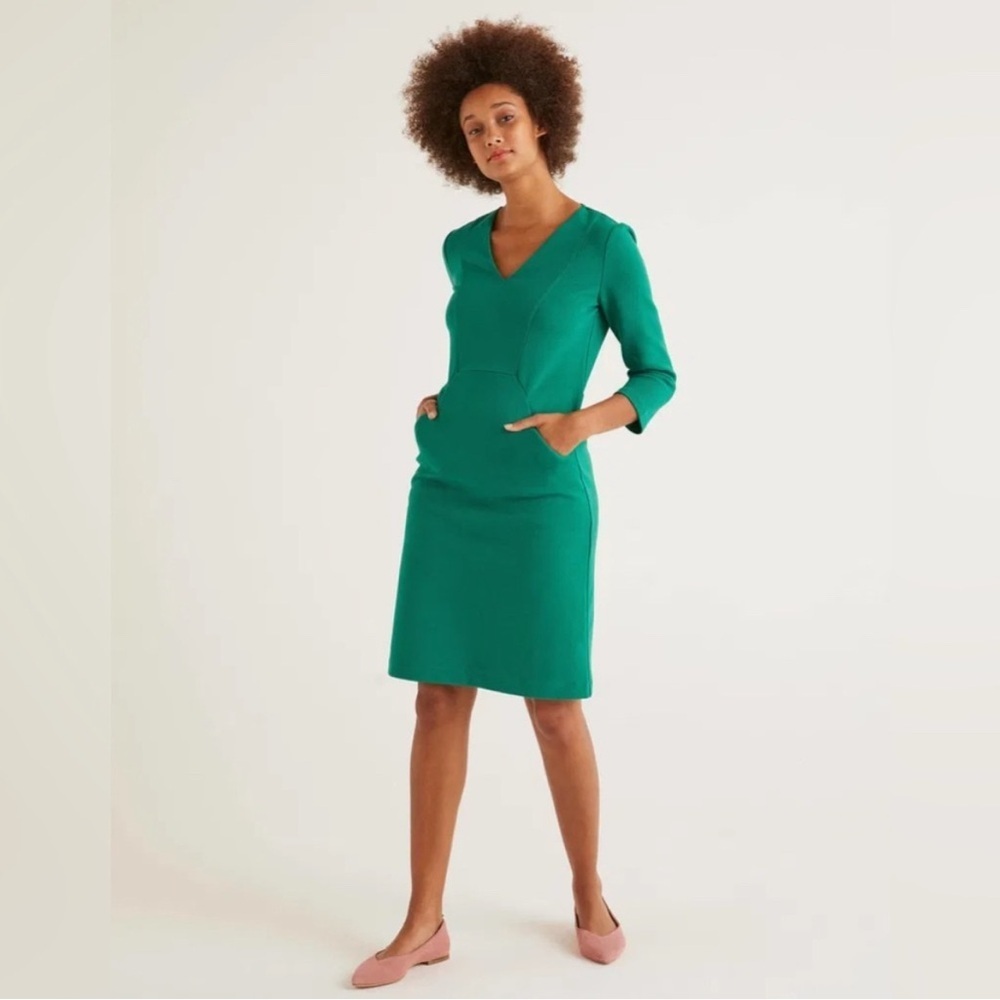 Boden Bronte Ottoman Ponte Sheath Dress Green Size 2R - Picture 3 of 6